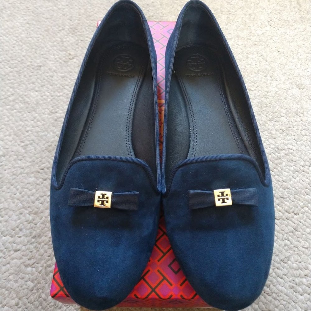 Tory Burch Mimi Suede Smoking Slipper-Perfect Navy